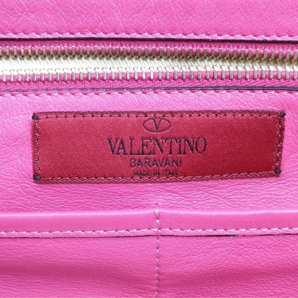 Valentino Garavani Studded Pink Leather Shoulder/Crossbody Bag - Picture 7 of 9